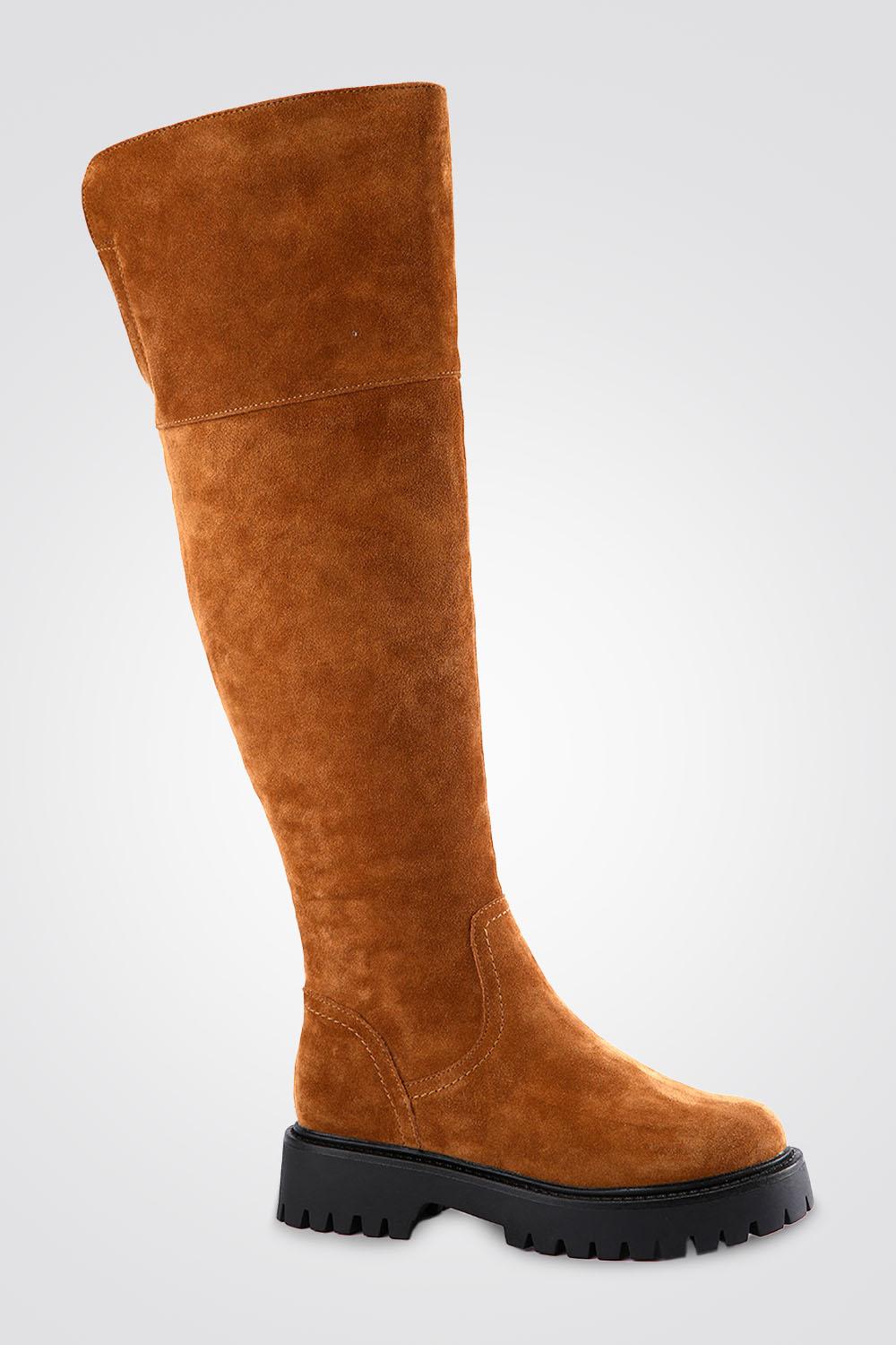 KENNETH COLE - מגפי ברך זמש CAMEL - MASHBIR//365