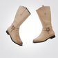 LADY COMFORT - מגפיים לנשים עם רצועה עליונה בצבע בז' - MASHBIR//365 - 4