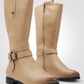 LADY COMFORT - מגפיים לנשים עם רצועה עליונה בצבע בז' - MASHBIR//365 - 2