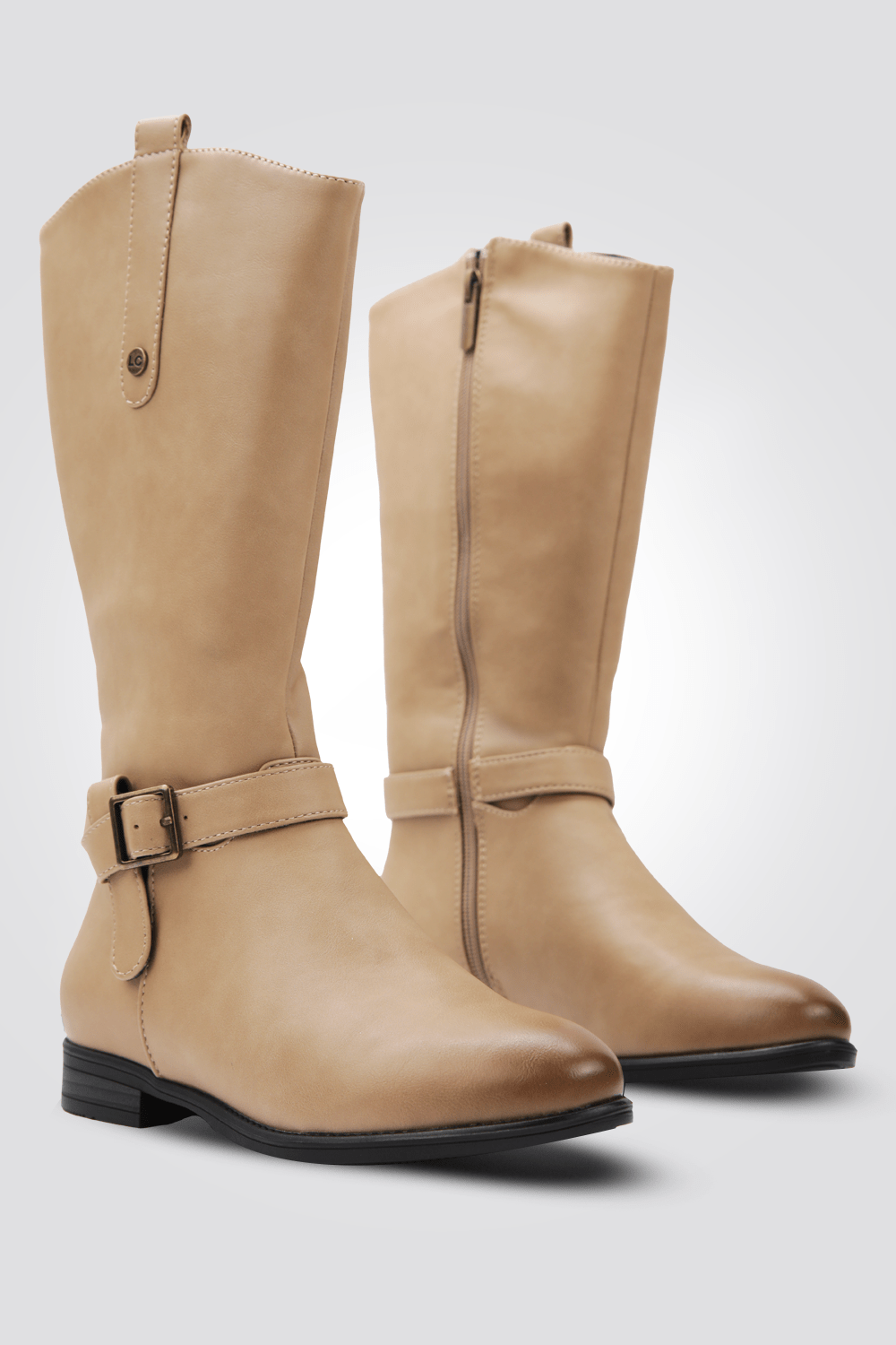 LADY COMFORT - מגפיים לנשים עם רצועה עליונה בצבע בז' - MASHBIR//365