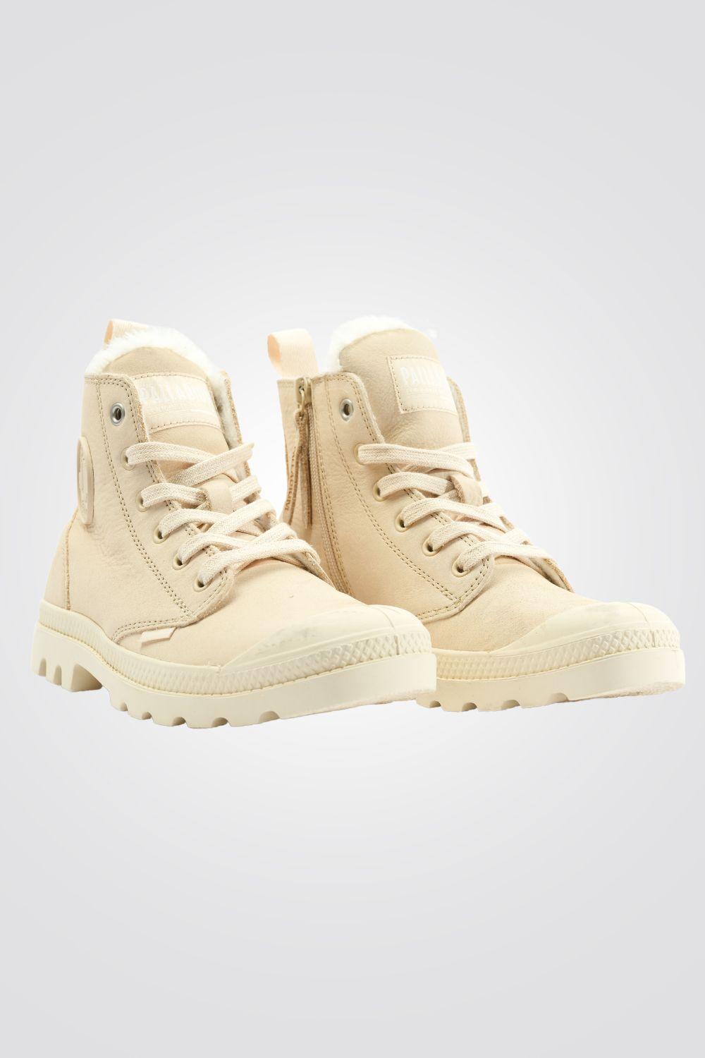 PALLADIUM - מגפיים לנשים PAMPA HI ZIP בצבע לבן - MASHBIR//365
