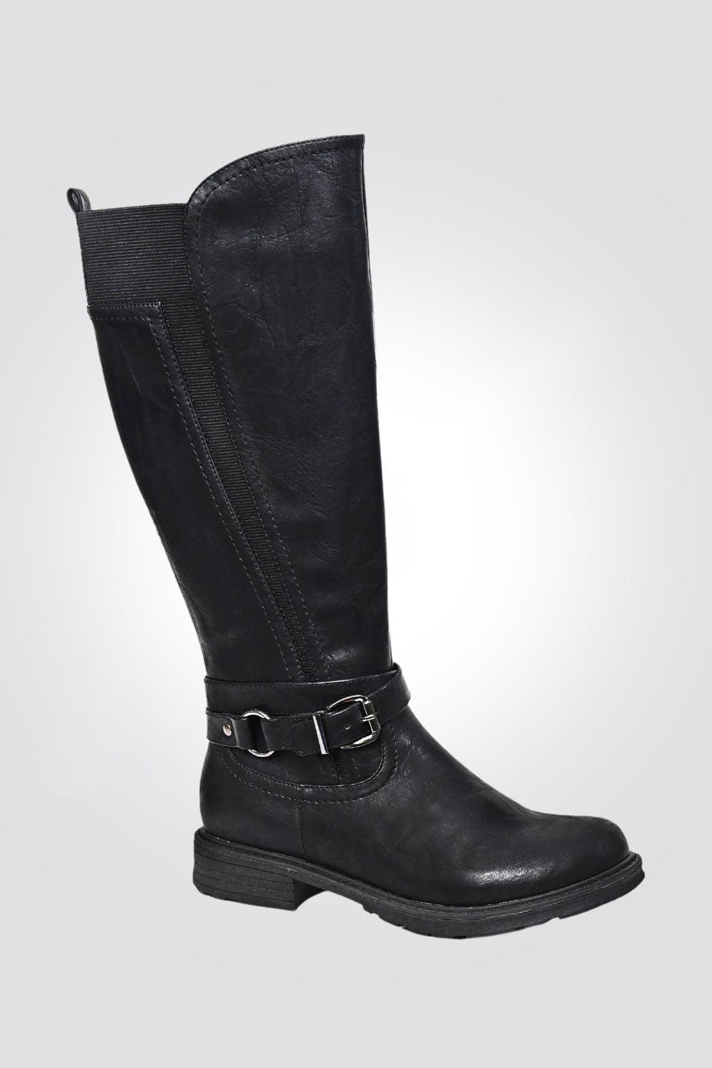 LADY COMFORT - מגפיים שחורים אבזם צד - MASHBIR//365