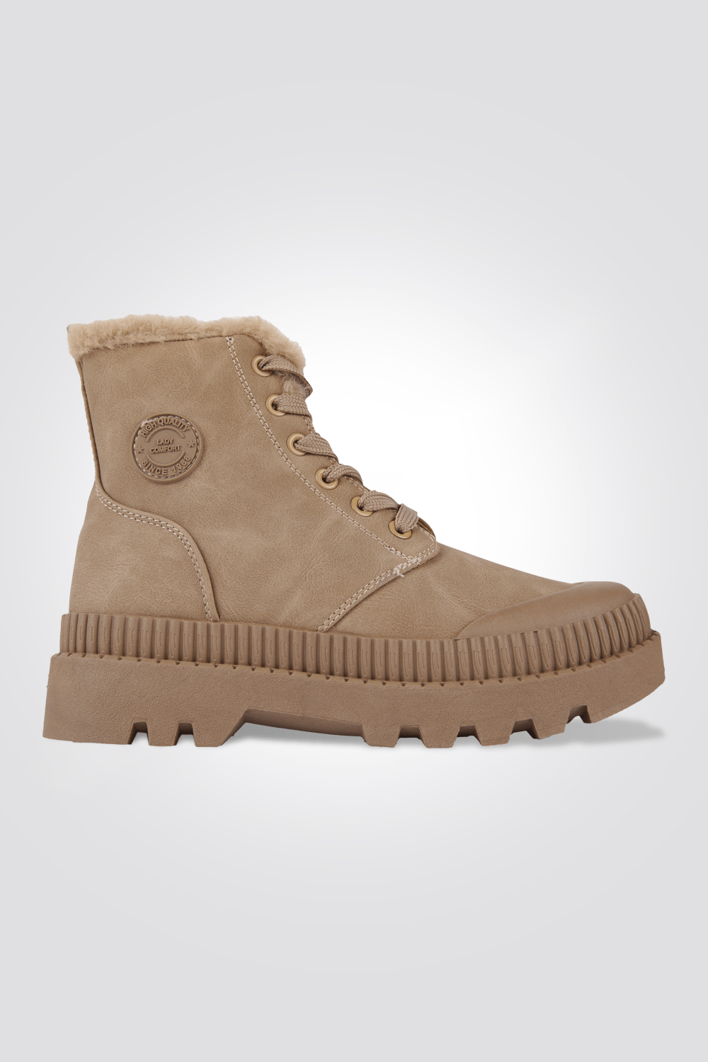 LADY COMFORT - מגפון פרווה בצבע בז' - MASHBIR//365