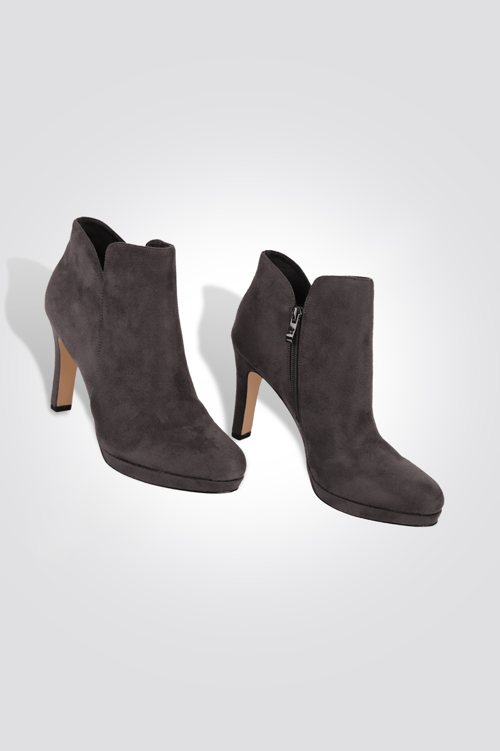 LADY COMFORT - מגפון עקב גבוה בצבע אפור - MASHBIR//365