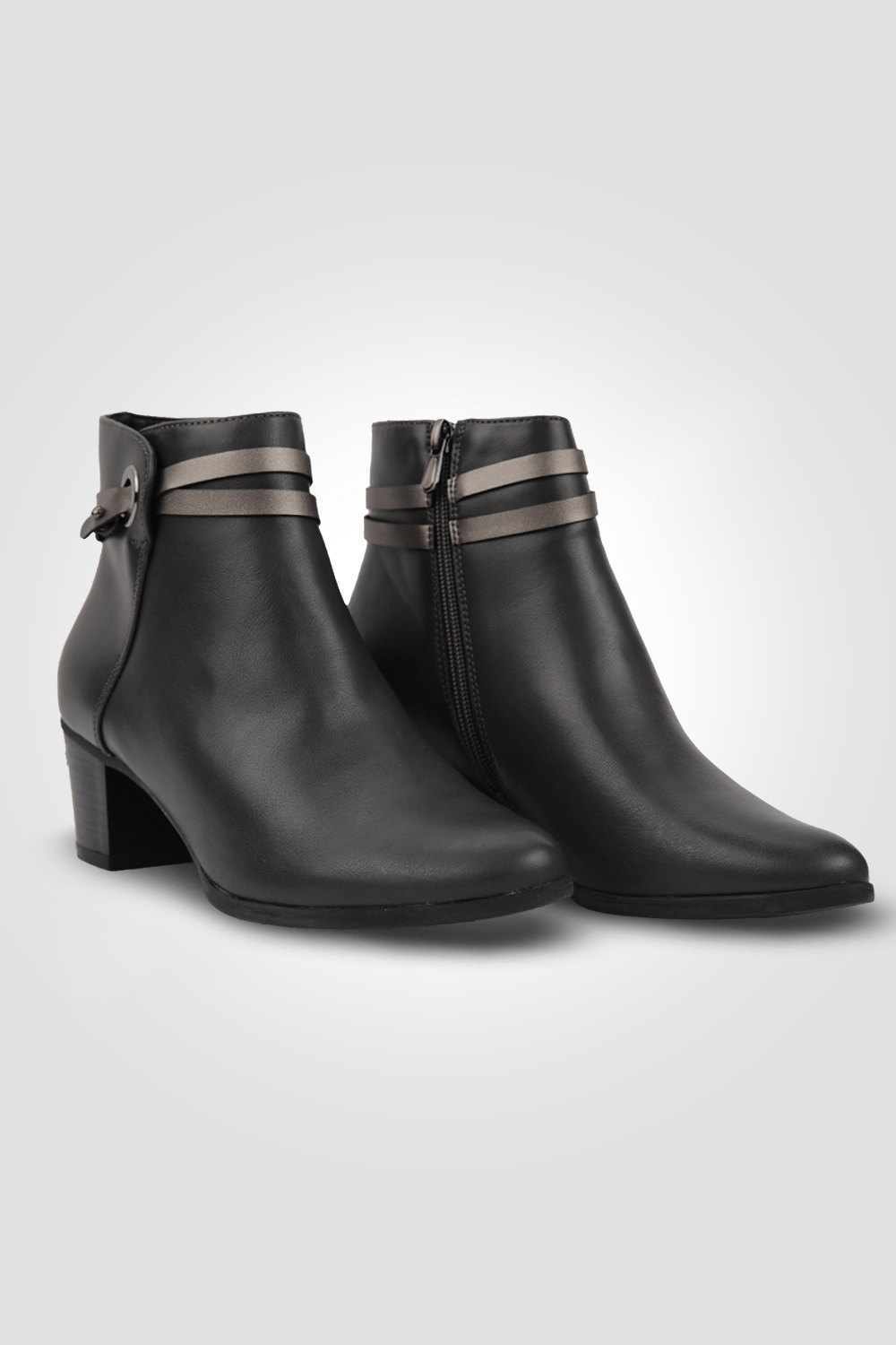 LADY COMFORT - מגפון לנשים עם רצועה כפולה בצבע אפור - MASHBIR//365