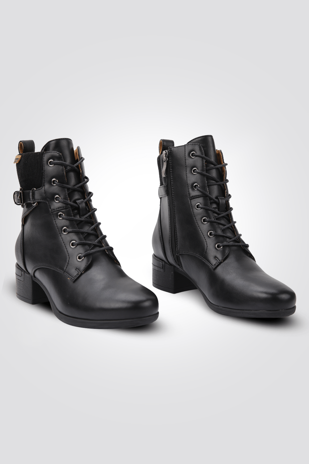 LADY COMFORT - מגפון לנשים עם שרוכים בצבע שחור - MASHBIR//365