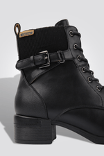 LADY COMFORT - מגפון לנשים עם שרוכים בצבע שחור - MASHBIR//365