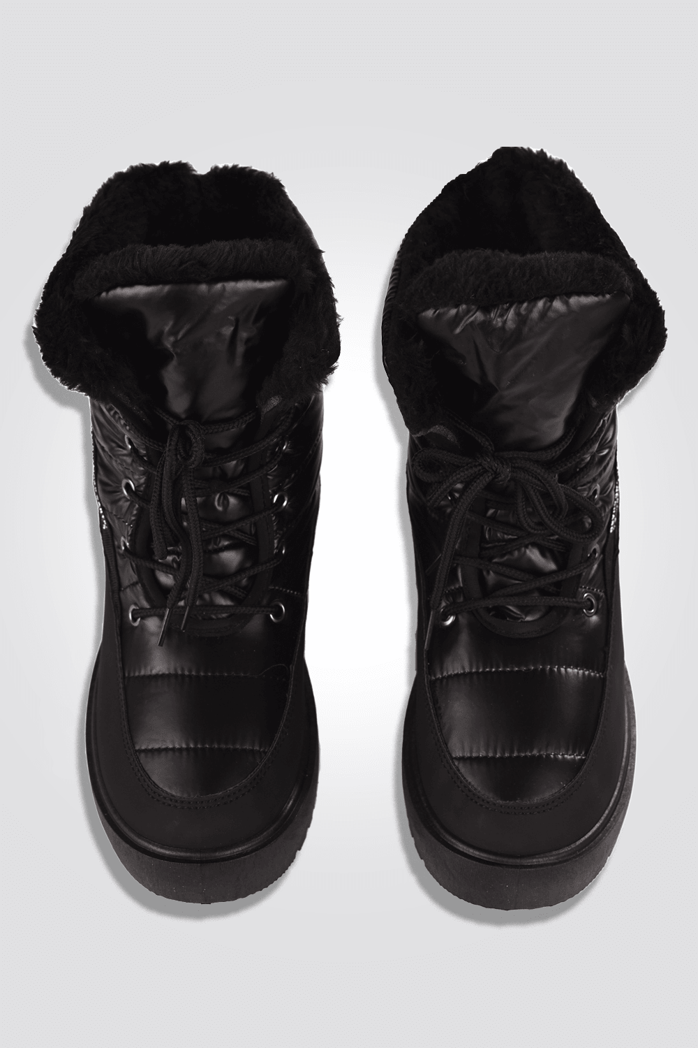 LADY COMFORT - מגפון ניילון עם פרווה בצבע שחור - MASHBIR//365