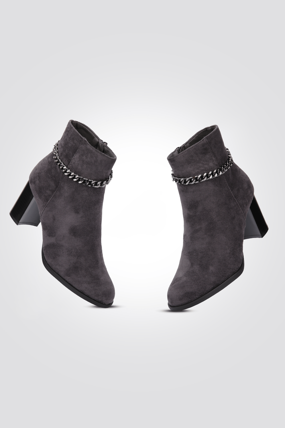 LADY COMFORT - מגפון נוחות עם עקב בצבע אפור מיקרו - MASHBIR//365