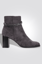 LADY COMFORT - מגפון נוחות עם עקב בצבע אפור מיקרו - MASHBIR//365