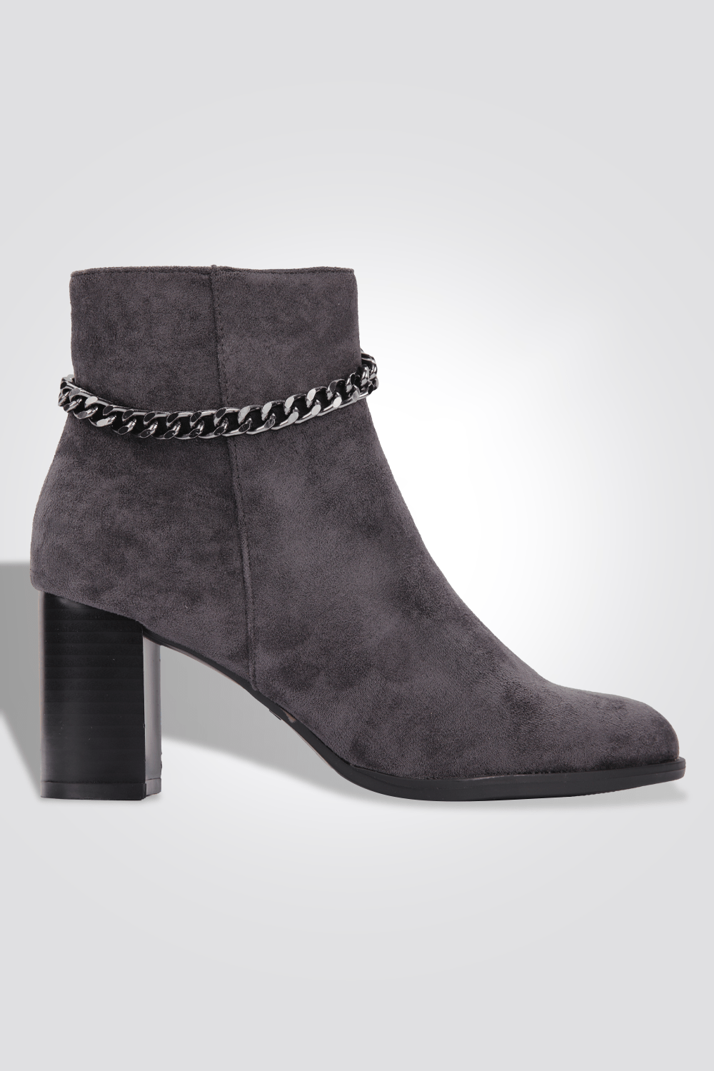 LADY COMFORT - מגפון נוחות עם עקב בצבע אפור מיקרו - MASHBIR//365