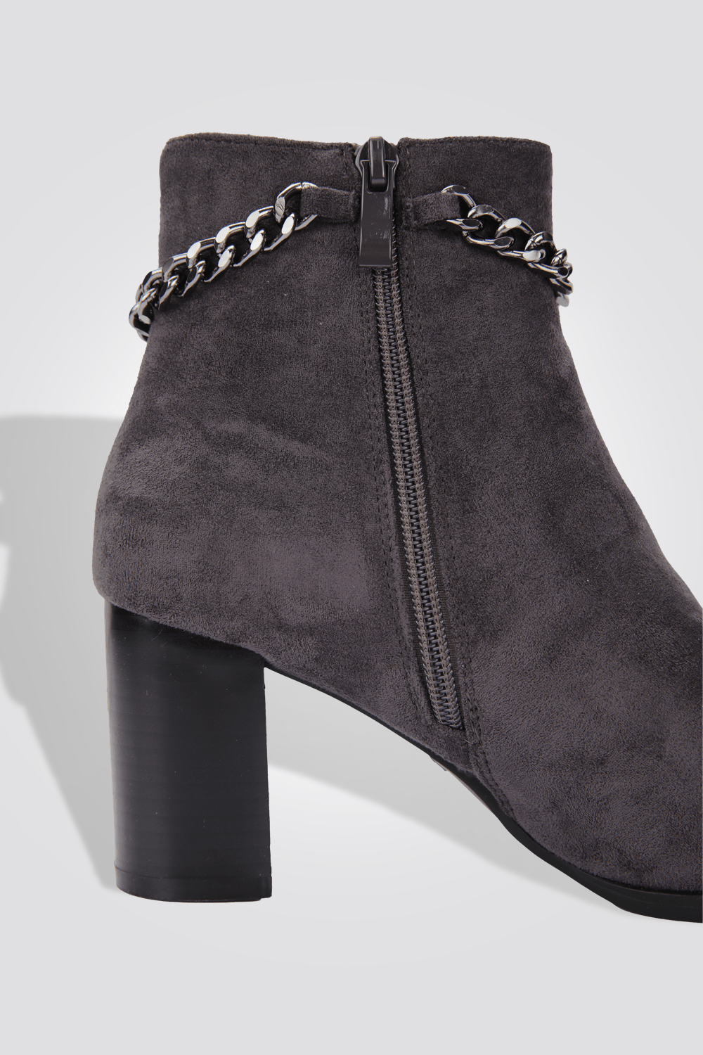 LADY COMFORT - מגפון נוחות עם עקב בצבע אפור מיקרו - MASHBIR//365