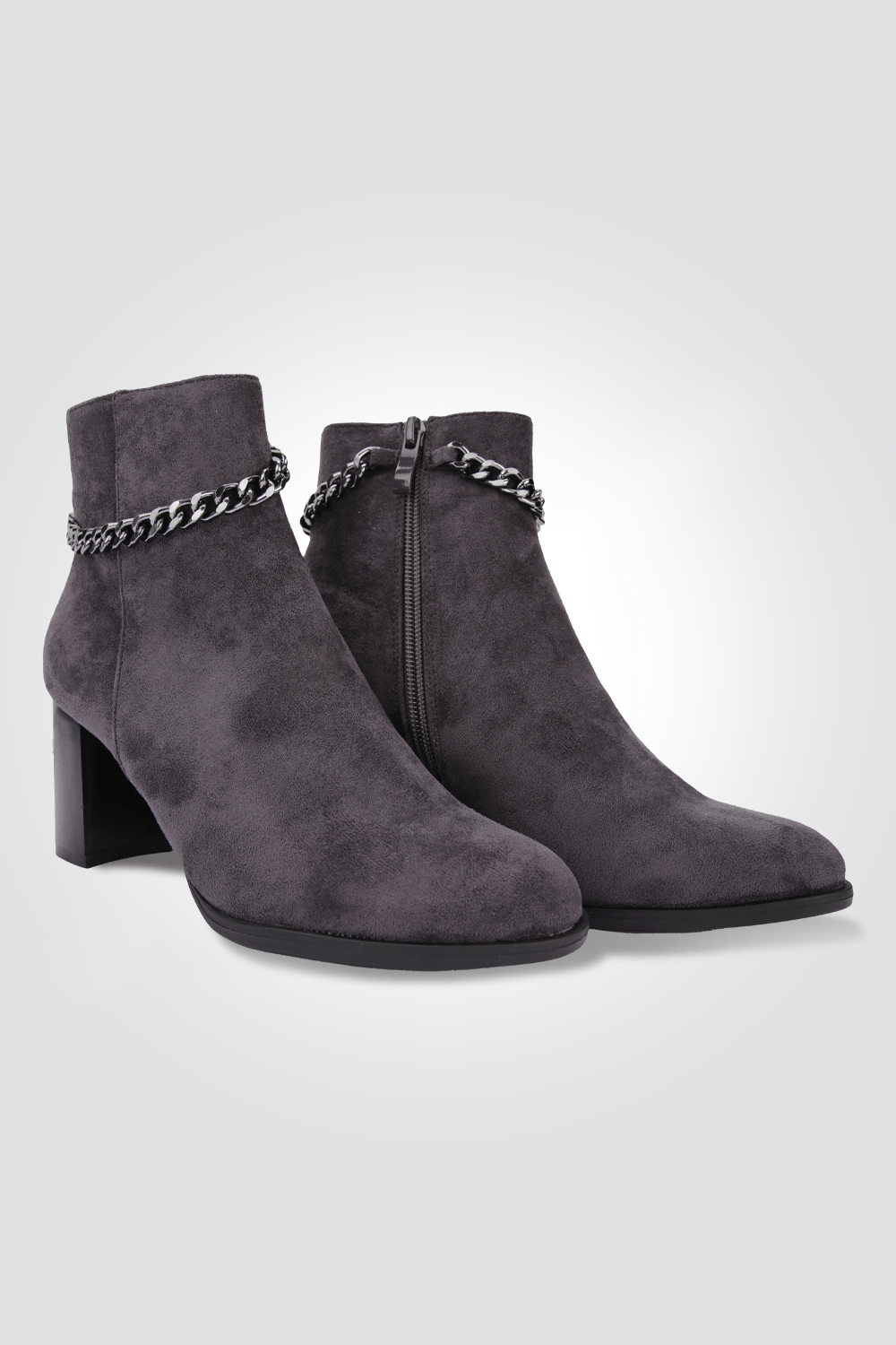 LADY COMFORT - מגפון נוחות עם עקב בצבע אפור מיקרו - MASHBIR//365