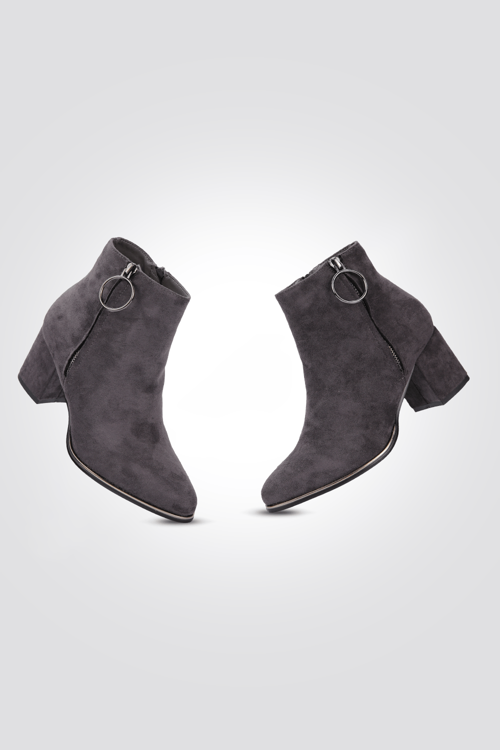 LADY COMFORT - מגפון נוחות עם רוכסן בצבע אפור - MASHBIR//365