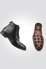 KENNETH COLE - מגפון עור לגבר בצבע שחור - MASHBIR//365