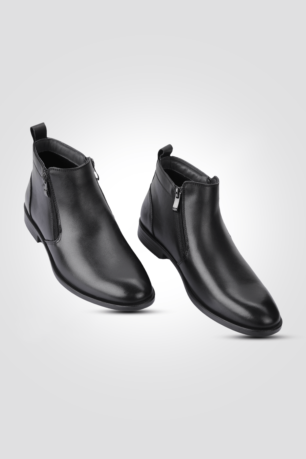 KENNETH COLE - מגפון עור שני רוכסנים בצבע שחור - MASHBIR//365