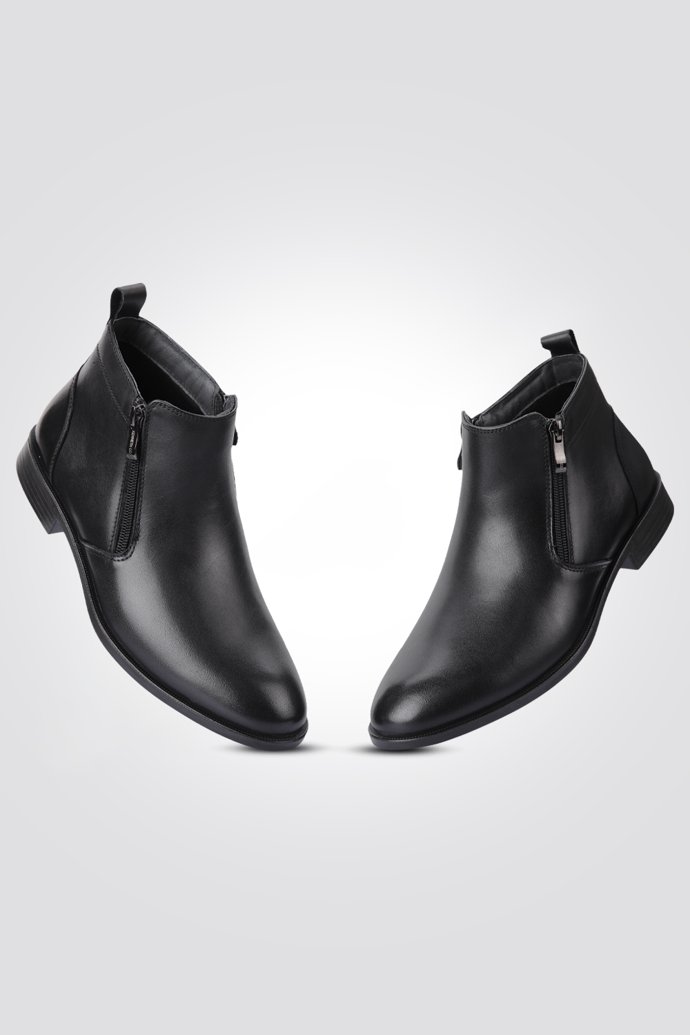 KENNETH COLE - מגפון עור שני רוכסנים בצבע שחור - MASHBIR//365