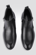 KENNETH COLE - מגפון עור שני רוכסנים בצבע שחור - MASHBIR//365