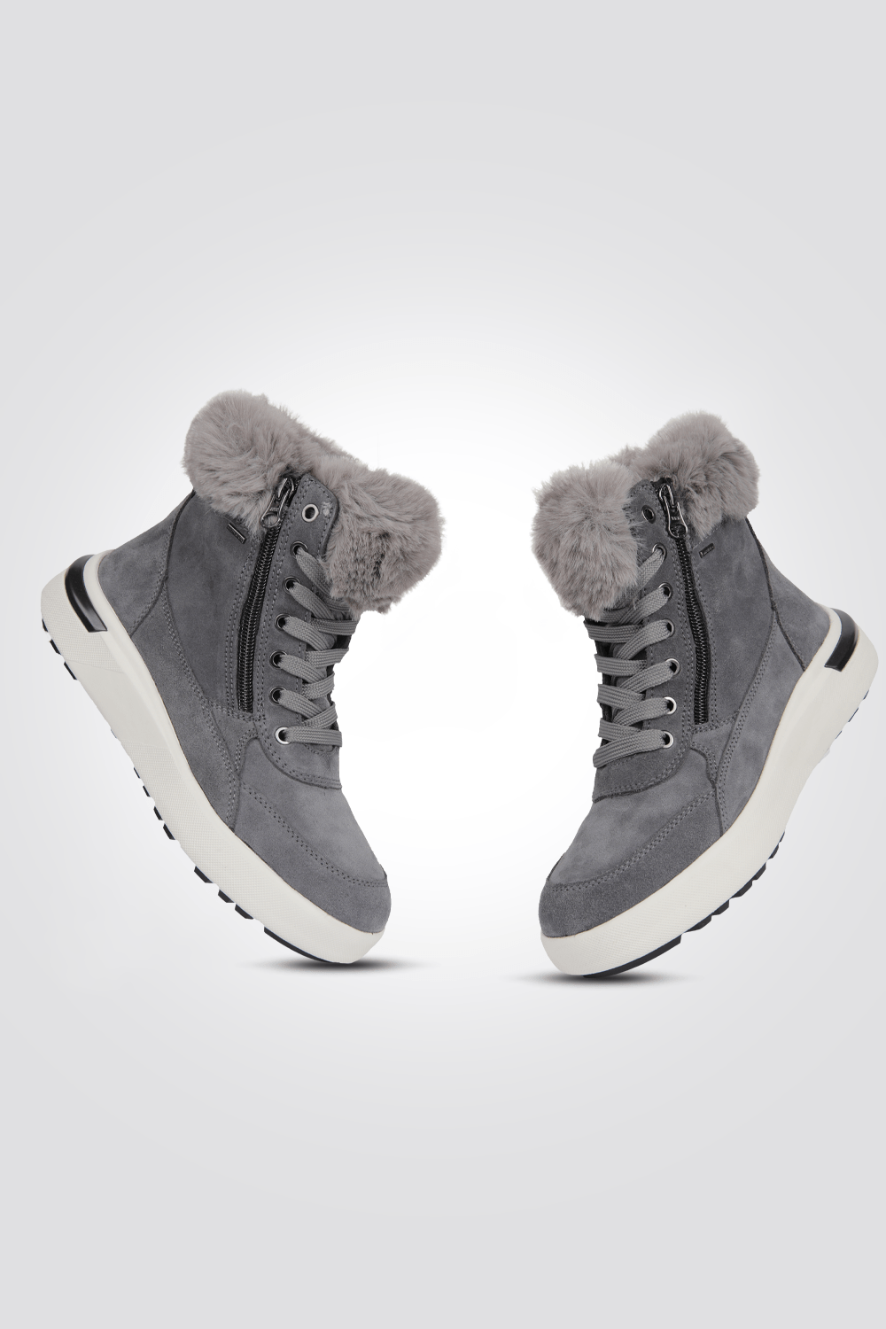 GEOX - מגפון זמש לנשים בצבע אפור - MASHBIR//365