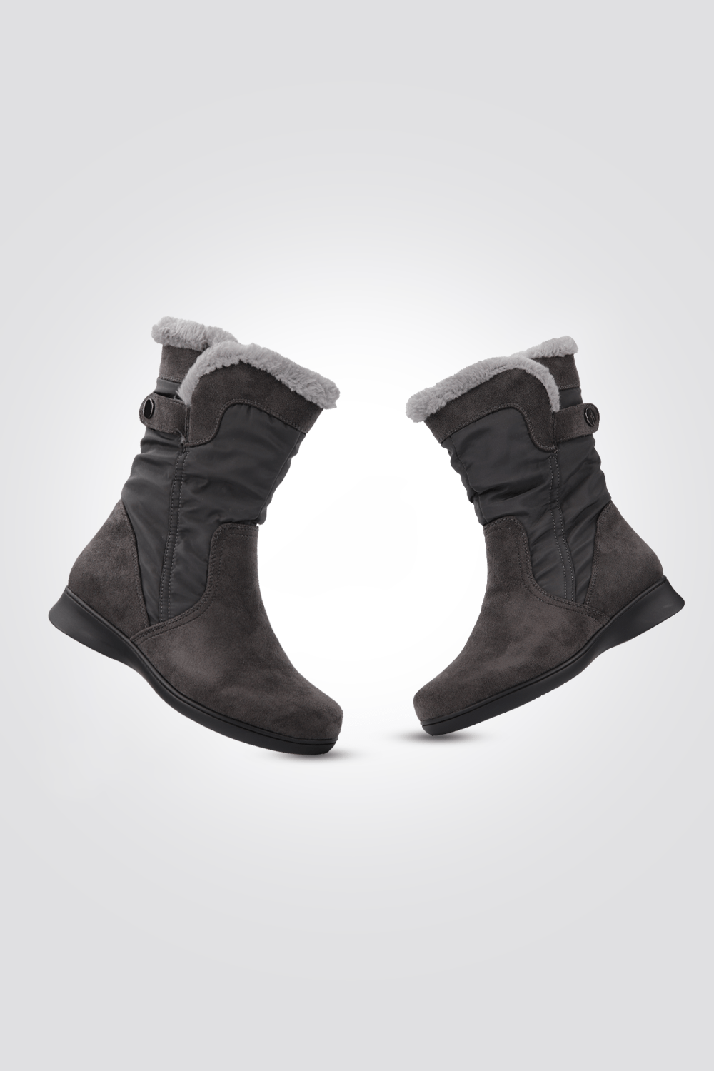 LADY COMFORT - מגפונים לנשים עם פרווה בצבע אפור - MASHBIR//365