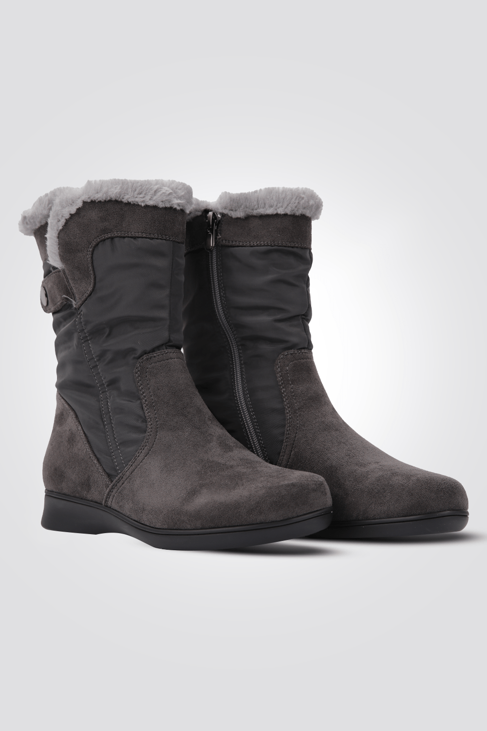 LADY COMFORT - מגפונים לנשים עם פרווה בצבע אפור - MASHBIR//365