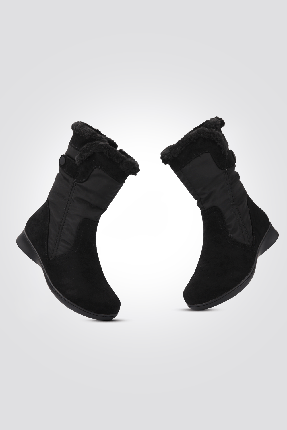 LADY COMFORT - מגפונים לנשים עם פרווה בצבע שחור - MASHBIR//365