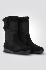 LADY COMFORT - מגפונים לנשים עם פרווה בצבע שחור - MASHBIR//365