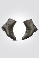 LADY COMFORT - מגפונים לנשים עם כיוץ בצבע ירוק זית - MASHBIR//365