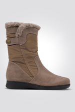 LADY COMFORT - מגפונים לנשים משולבים פרווה בצבע בז' - MASHBIR//365