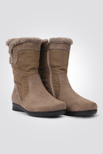 LADY COMFORT - מגפונים לנשים משולבים פרווה בצבע בז' - MASHBIR//365