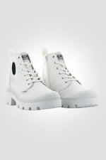 PALLADIUM - מגפונים לנשים PALLABASE TWILL STAR WHITE בצבע לבן - MASHBIR//365