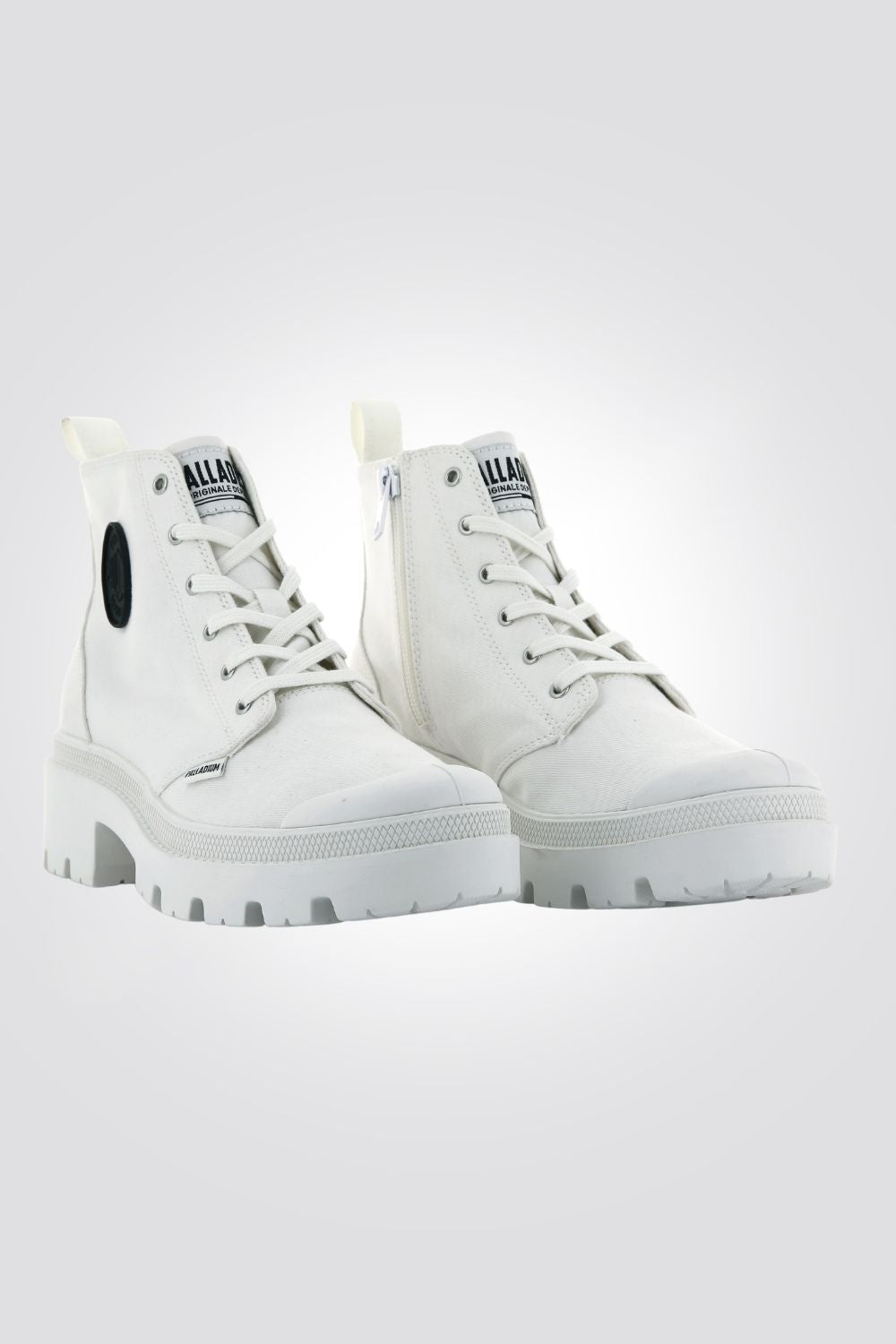 PALLADIUM - מגפונים לנשים PALLABASE TWILL STAR WHITE בצבע לבן - MASHBIR//365