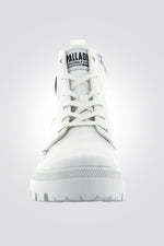PALLADIUM - מגפונים לנשים PALLABASE TWILL STAR WHITE בצבע לבן - MASHBIR//365