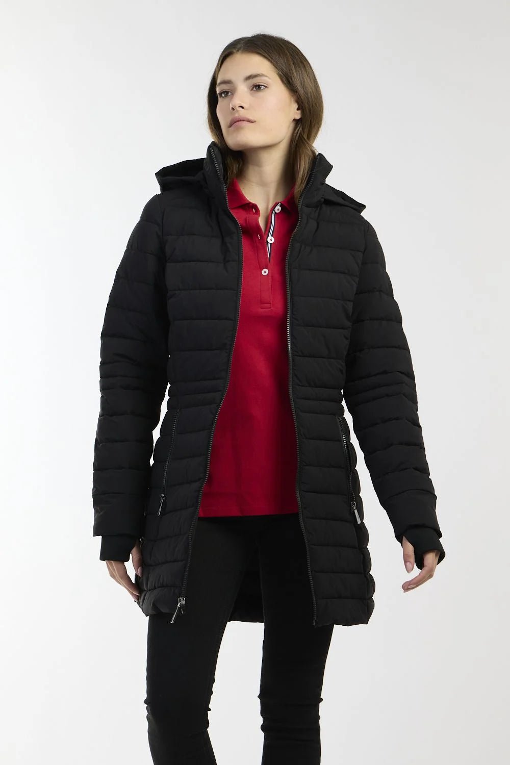 NAUTICA - מעיל ארוך לנשים בצבע שחור - MASHBIR//365