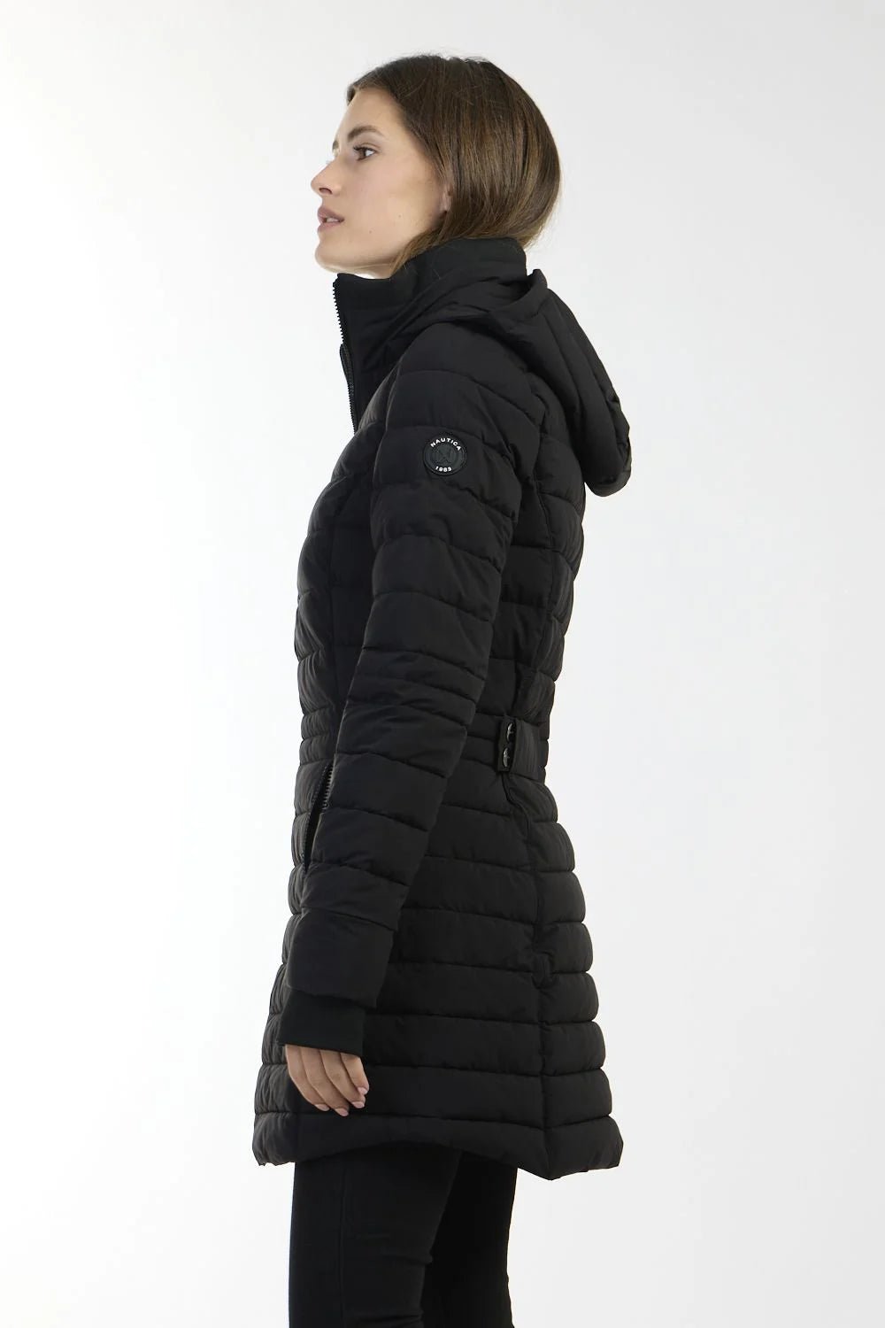 NAUTICA - מעיל ארוך לנשים בצבע שחור - MASHBIR//365
