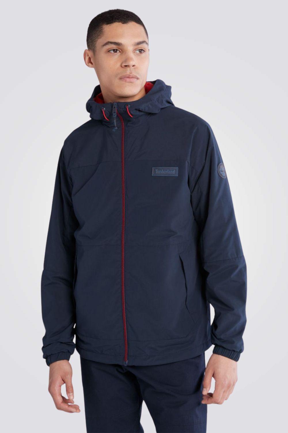 TIMBERLAND - מעיל בצבע NAVY עם כיתוב לוגו - MASHBIR//365