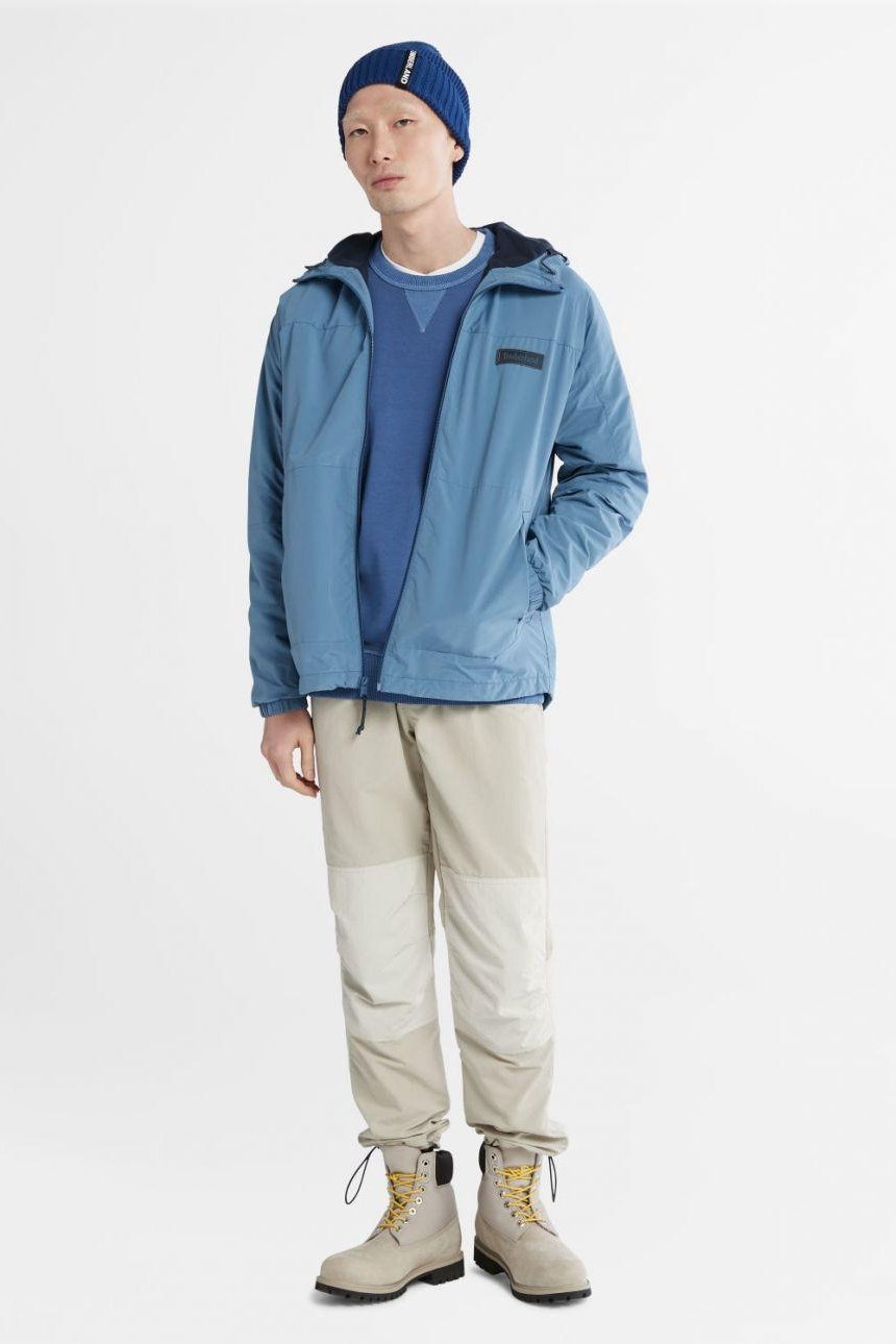 TIMBERLAND - מעיל בצבע תכלת עם כיתוב לוגו - MASHBIR//365