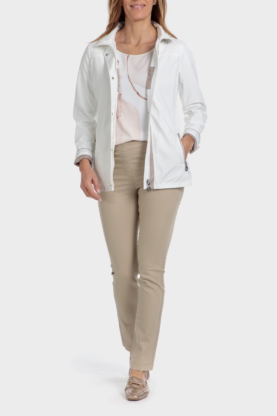 PUNT ROMA - מעיל דו צדדי בצבע לבן - MASHBIR//365