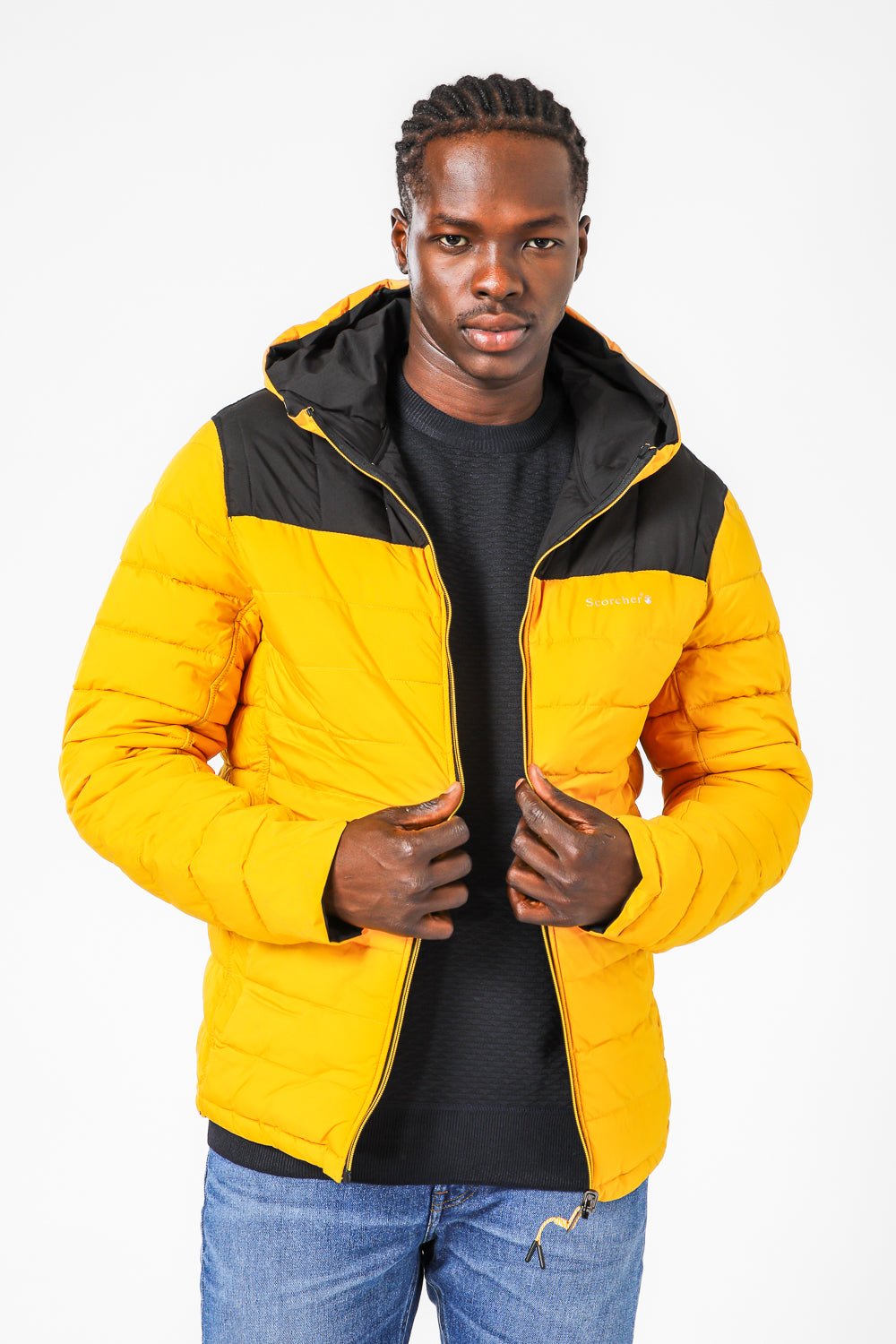 SCORCHER - מעיל דו צדדי בצבע שחור וצהוב - MASHBIR//365