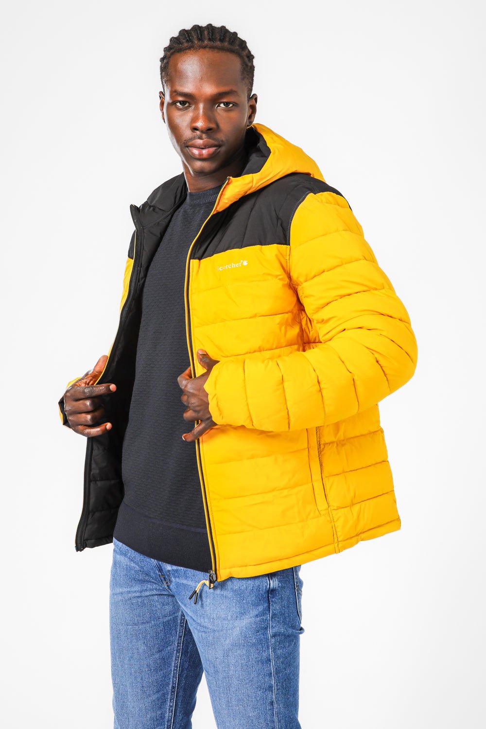 SCORCHER - מעיל דו צדדי בצבע שחור וצהוב - MASHBIR//365