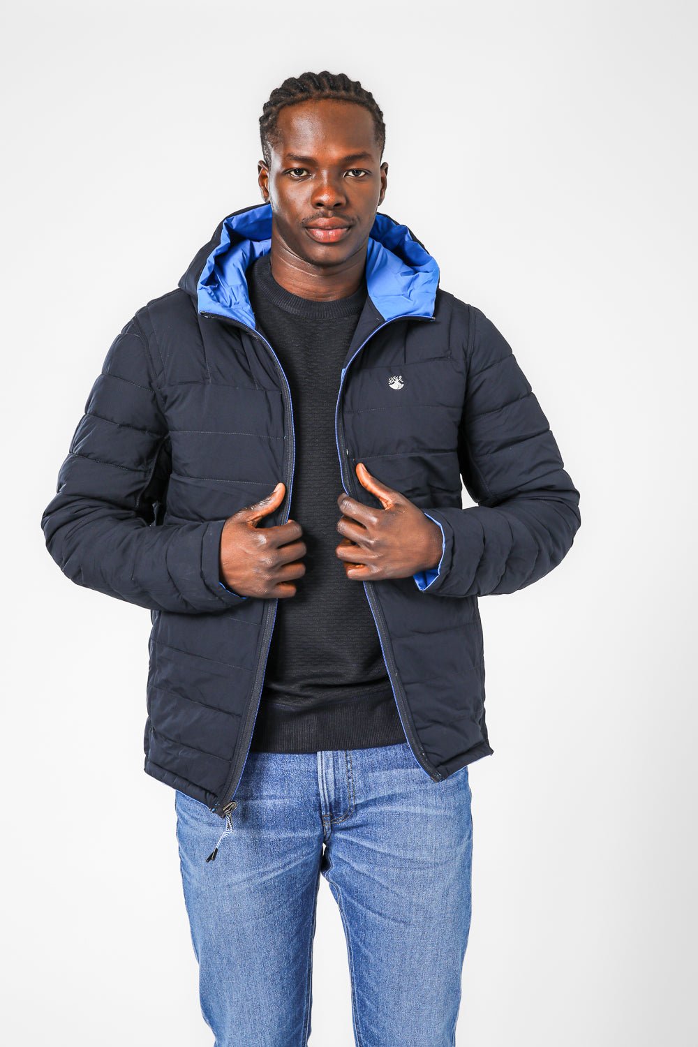 SCORCHER - מעיל דו צדדי בצבע שחור וכחול - MASHBIR//365