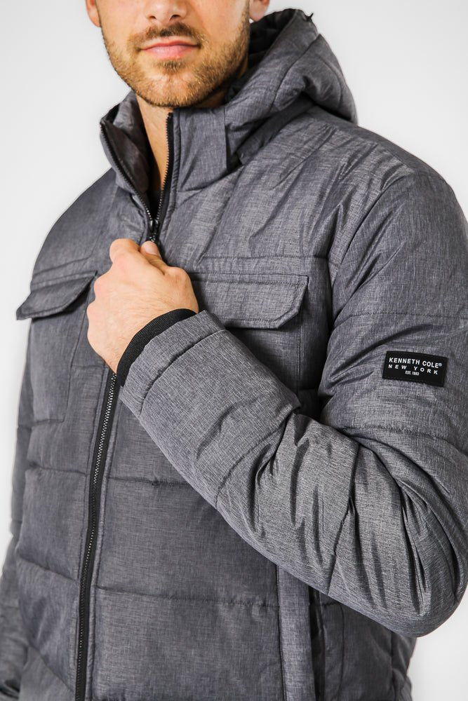 KENNETH COLE - מעיל פאפר עם כובע נשלף - MASHBIR//365