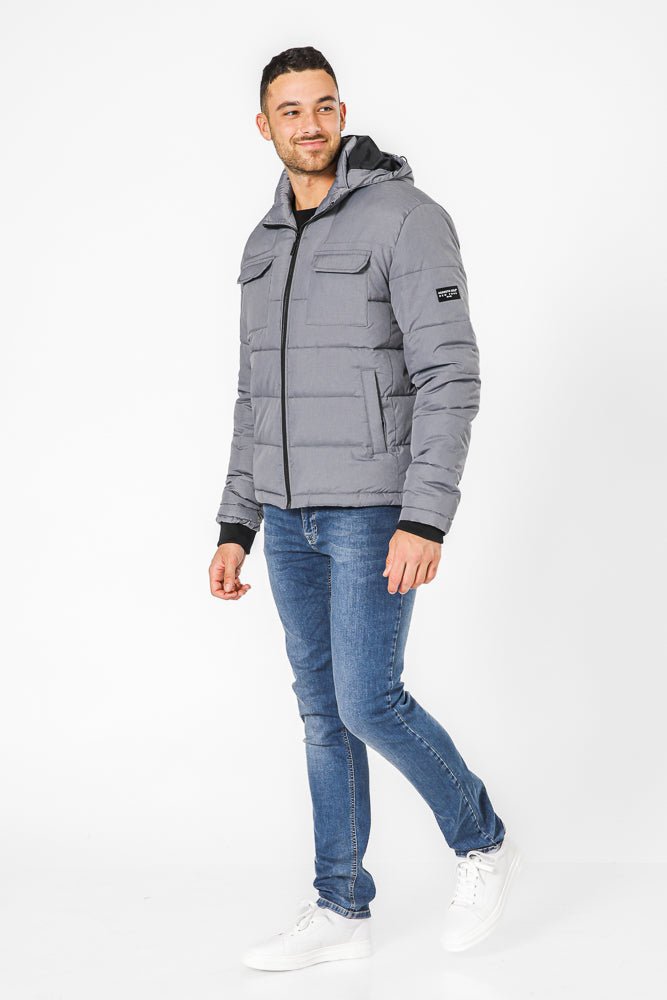 KENNETH COLE - מעיל פאפר עם כובע נשלף - MASHBIR//365