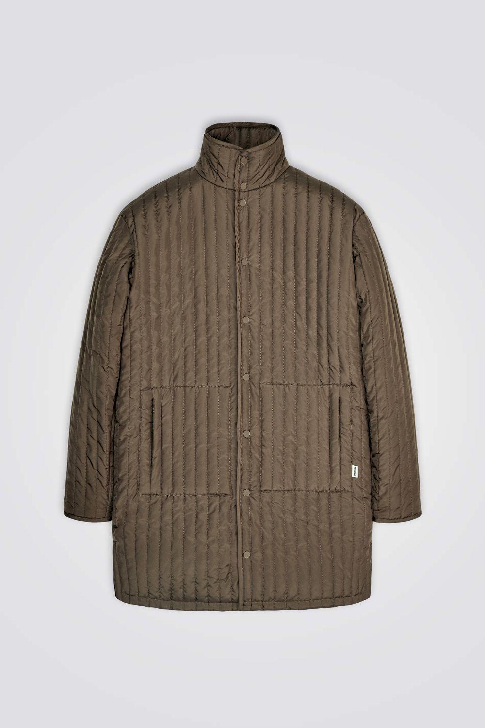 RAINS - מעיל פוך חום ארוך - MASHBIR//365