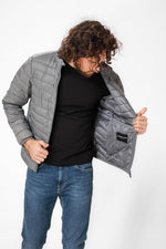 KENNETH COLE - מעיל פוף בצבע אפור כהה - MASHBIR//365