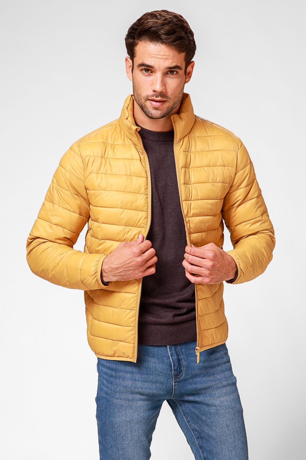 KENNETH COLE - מעיל פוף בצבע חרדל - MASHBIR//365