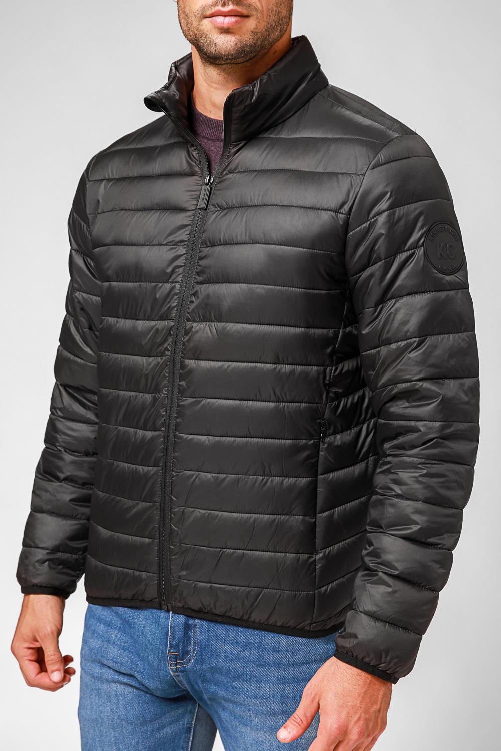 KENNETH COLE - מעיל פוף בצבע שחור - MASHBIR//365