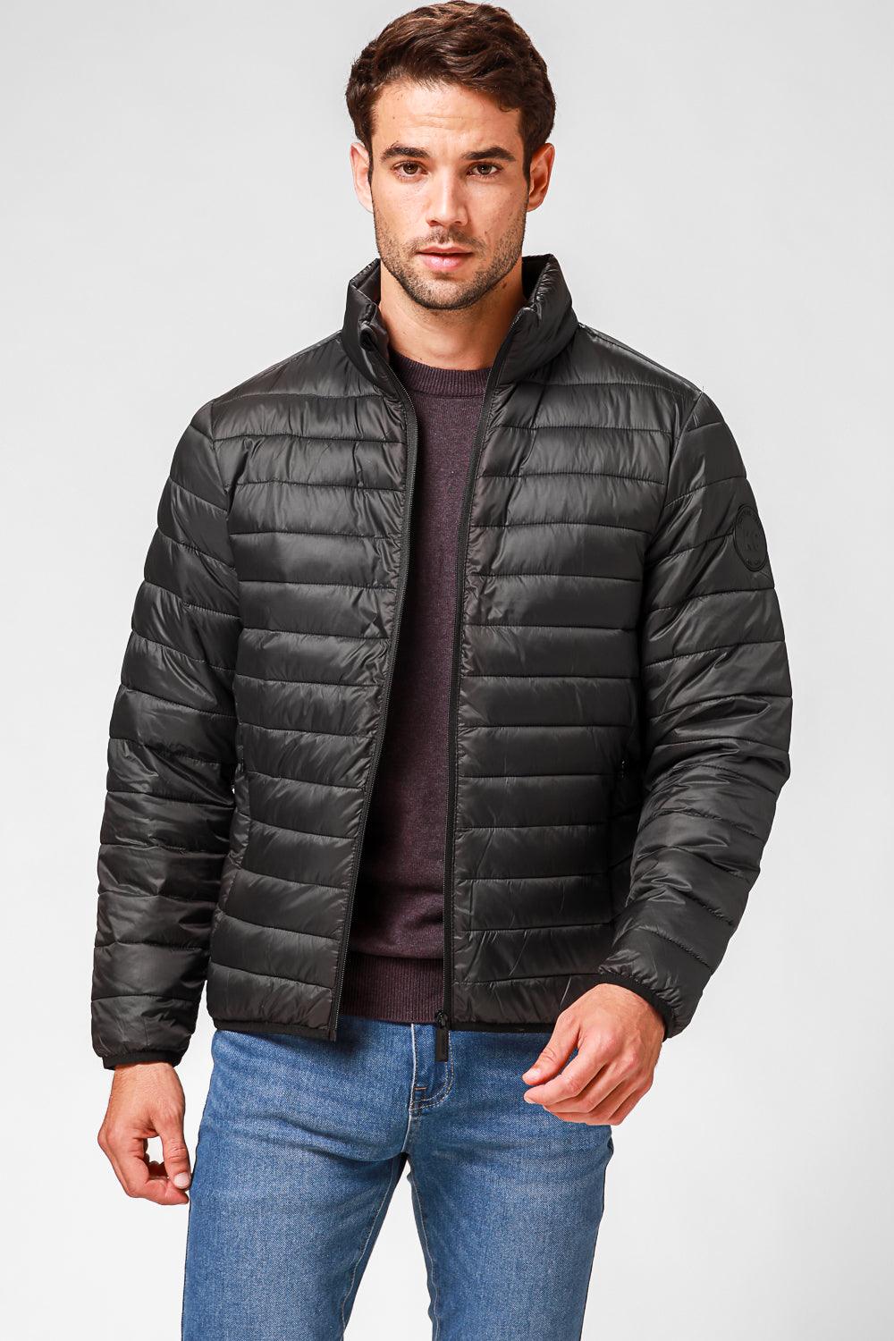 KENNETH COLE - מעיל פוף בצבע שחור - MASHBIR//365