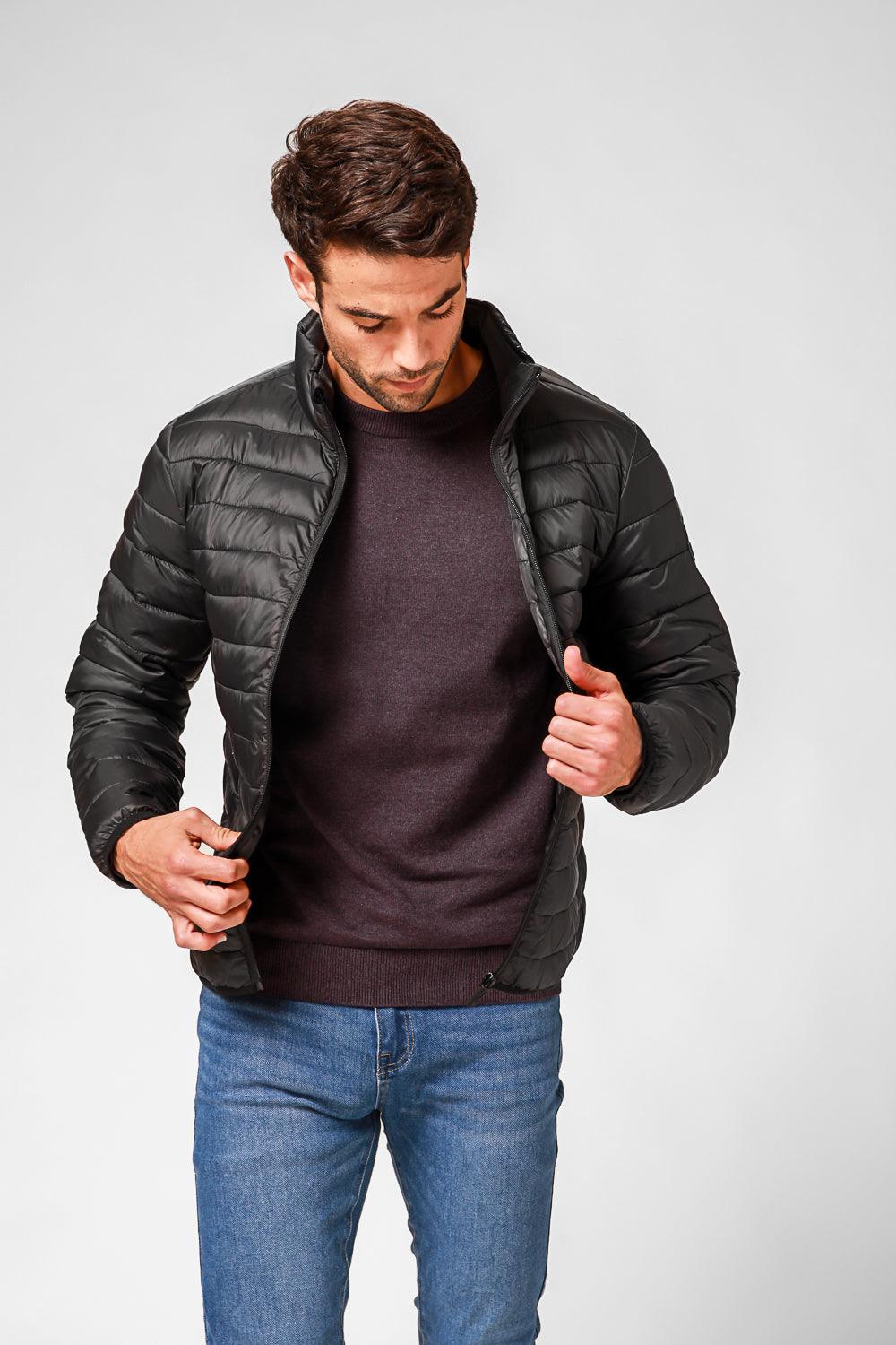 KENNETH COLE - מעיל פוף בצבע שחור - MASHBIR//365