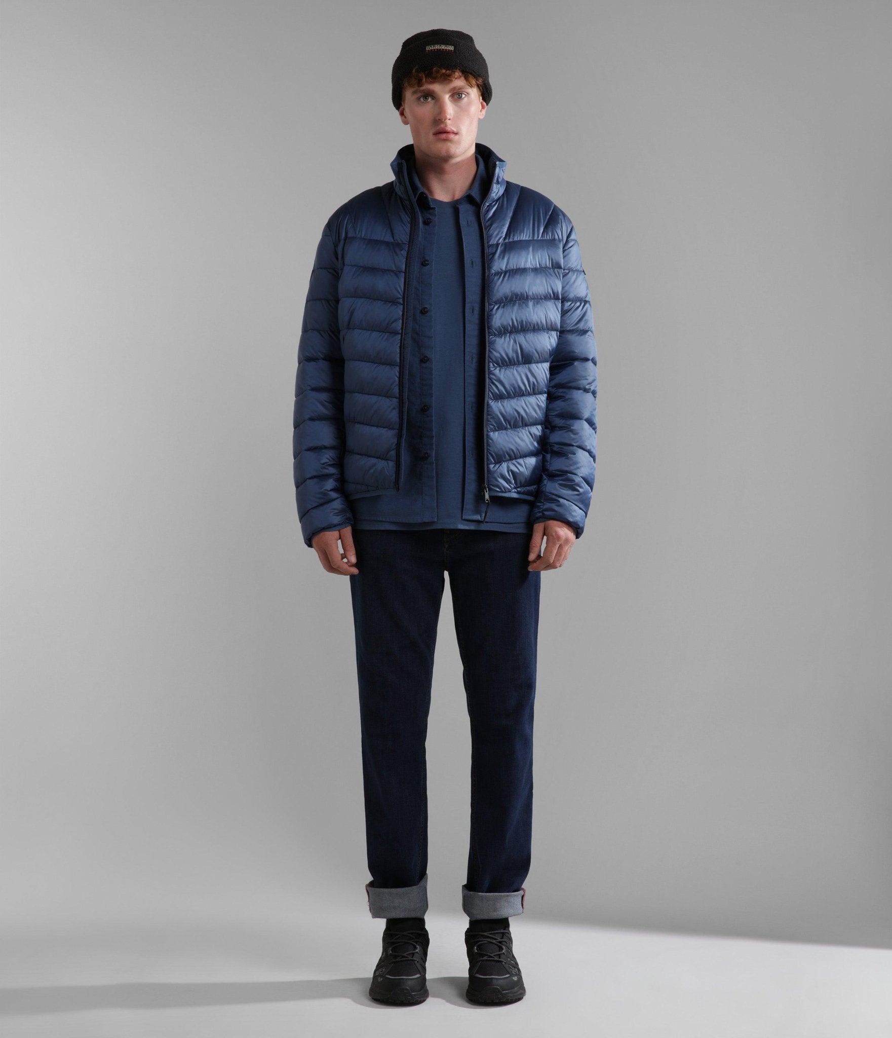 NAPAPIJRI - מעיל פוף בצבע כחול נייבי - MASHBIR//365